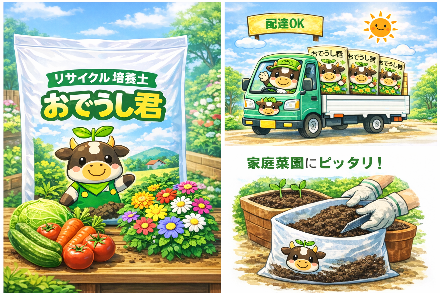 リサイクル培養土おでうし君